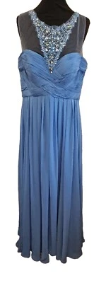 NEW J S Collections Pale Blue Embellished Prom Dress, Size UK 16 EU44 US12. - Image 1 of 4