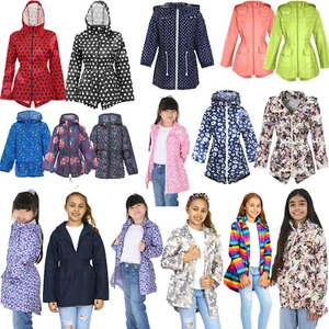 KIDS RAIN MAC CHILDREN BOYS GIRLS KAGOUL KAGOOL CAGOULE RAINCOAT FESTIVAL JACKET - Picture 1 of 38