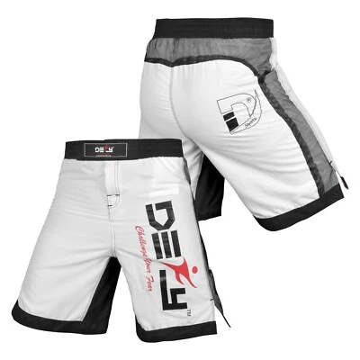 DEFY MMA Fight X-Treme Shorts Fight UFC Boxing Muay Thai Kick Boxing White - Image 1 of 4