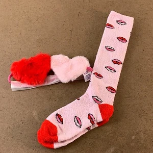Sugar & Jade Girls Size Small/Medium Pink Heart Eye Mask And Cozy Socks Set NWT - Picture 1 of 7