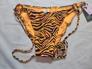 Women's Strappy Extra High Leg Extra Cheeky Bikini Bottom Wild Fable Orange L - Picture 1 of 5