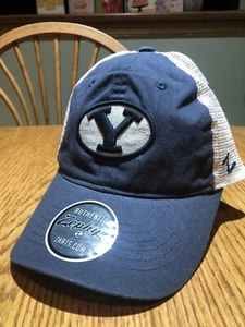Cappello berretto BYU Brigham Young University Zephyr blu invecchiato snapback adulto - Foto 1 di 4