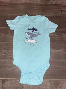 Carter's Boys Blue Short Sleeve Bodysuit 12 Months Whale It’s Nice To See You - Picture 1 of 4