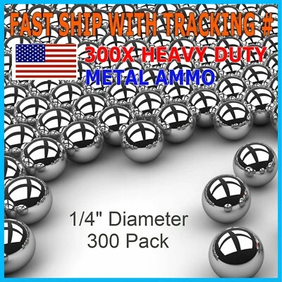 MINIDUINO 300 qty 1/4" Inch Steel Shot Slingshot Ammo Balls