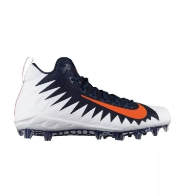 Nike Alpha Menace Pro Mid NFL Football Cleats Sz 17 Navy Blue Orange White Bears - Image 1 of 4