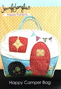 Jennifer Jangles Happy Patterns PT-5418 HAPPY CAMPER BAG modello applique non tagliato - Foto 1 di 3