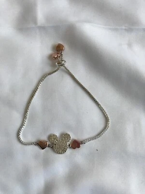 PULSERA AJUSTABLE DISNEY LOVE MICKEY MOUSE DOS TONOS Tono Plata Foto 1 de 2