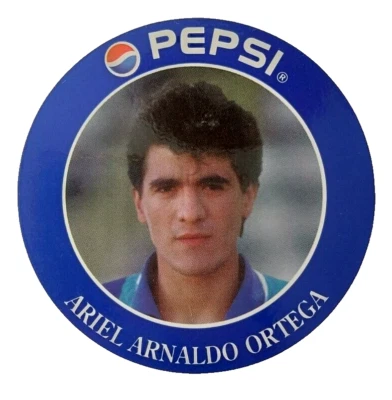 1995 Argentina Pepsi Promo Ariel Burrito Ortega River Plate Pegatina Redonda Raro Foto 1 de 3