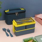1X( Layer Portable Lunch Box for Kids with Fork and Spoon Microwave Bento Boxes