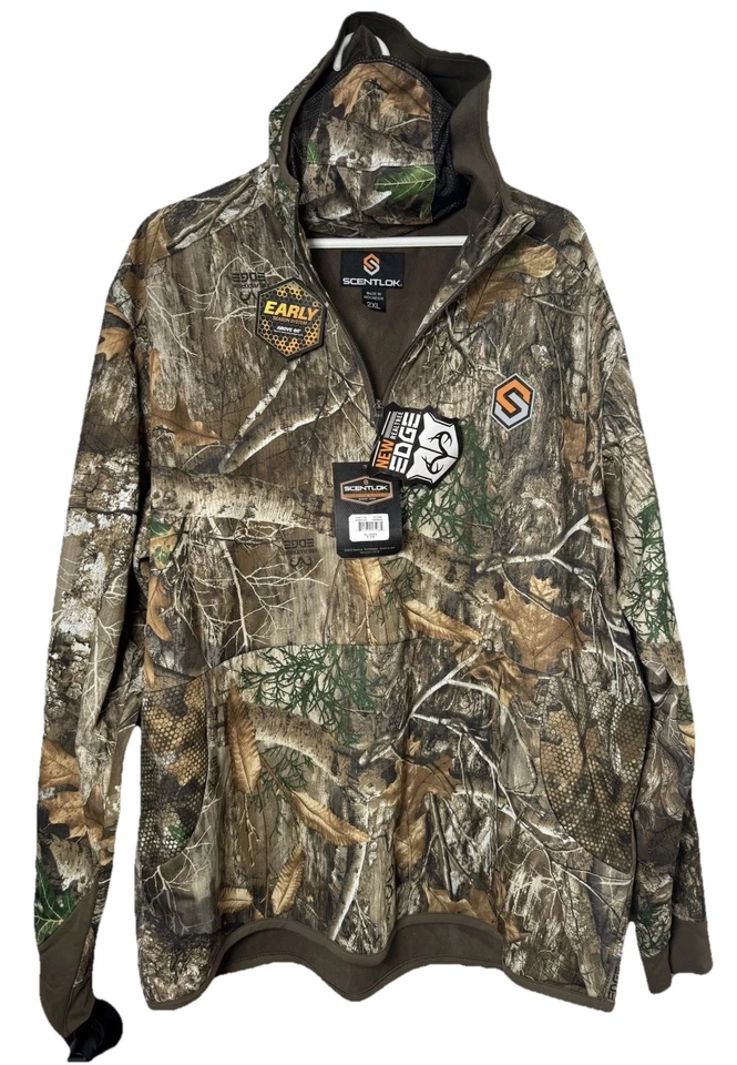 ScentLok RT Edge Savanna Aero Raid Hoodie 2XL Carbon Alloy 1/4 Zip New with Tags - Image 1 of 4