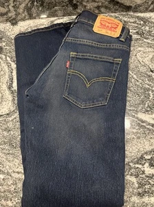 Levi's 511 Slim Straight Jeans Shiny Blue Denim Boys Size 14 Reg Dark blue 27x27 - Picture 1 of 5
