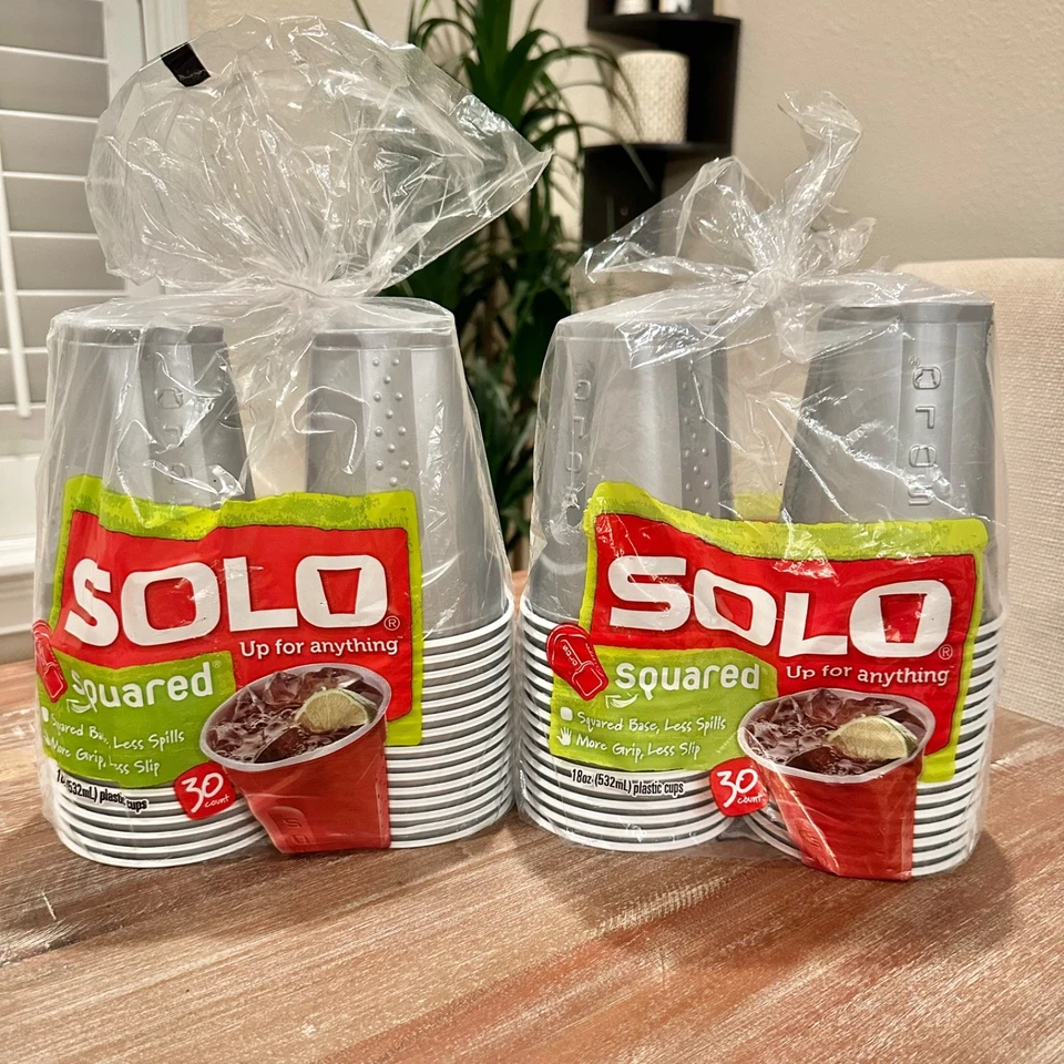SILVER SOLO Disposable  18oz Plastic Party Cups for Holiday Birthday-60 Ct - Image 1 of 2