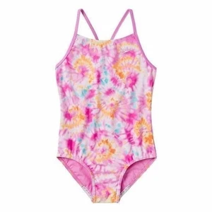 Speedo Girls Bathing Suit Pink Tie Dye Size Large 12/14 Athletic Swimsuit NWT - Picture 1 of 4