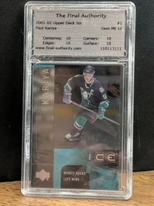 2001-02 Upper Deck Ice Paul Kariya #9 Final Auth/Slabbed Authentic Gem Mt 10 - Bild 1 von 13