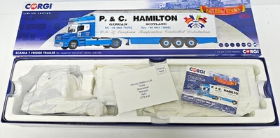 Corgi CC12825 Scania T Fridge Trailer Hamilton 1:50 Ltd Edt New still wrapped up - Image 1 of 4