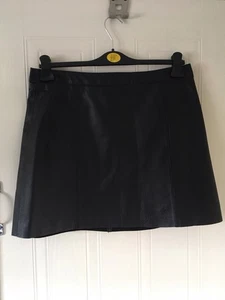 Warehouse Black Real Leather Skirt Size 16 - Picture 1 of 5