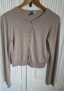 Size Small Cardigan- H&M Divided, Beige, Long Sleeved, Button Front (15) - Picture 1 of 12