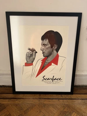 疤面煞星 Mondo 屏幕印花 带框 Mike Mitchell 272/375 售罄 — 第 1/4 张图片