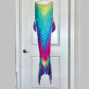 Amazon (5 ft.) Girls Cosplay Rainbow Mermaid Tail - Picture 1 of 18
