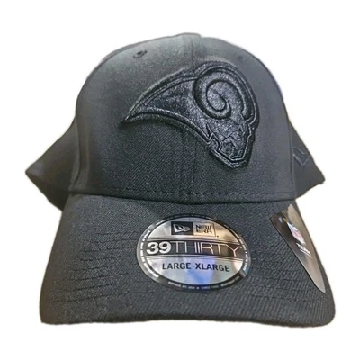 New Era Los Angeles Rams NFL 3930 39Thirty Black Tonal FlexFit Hat - Image 1 of 4