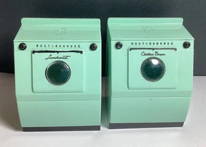 Vintage 50s Westinghouse Laundromat Clothes Dryer Salt Pepper Shakers Mint Green - Picture 1 of 10