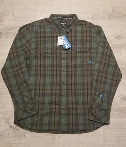 NWT Kavu Shirt Mens XXL Green Plaid Flannel Button Up Western Casual Adult - Picture 1 of 6