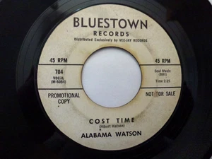 ALABAMA WATSON 45 'COST TIME' USA BLUESTOWN RAW PRIMITIVE 1965 BLUES VG - Picture 1 of 2