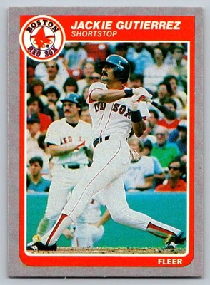 1985 Fleer #160 Jackie Gutierrez Rookie Card Boston Red Sox - Image 1 of 2