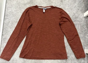 Ibex 100% Zque Merino Wool Crew Neck Long Sleeve Base Layer Shirt Women’s M Gorp - Picture 1 of 7