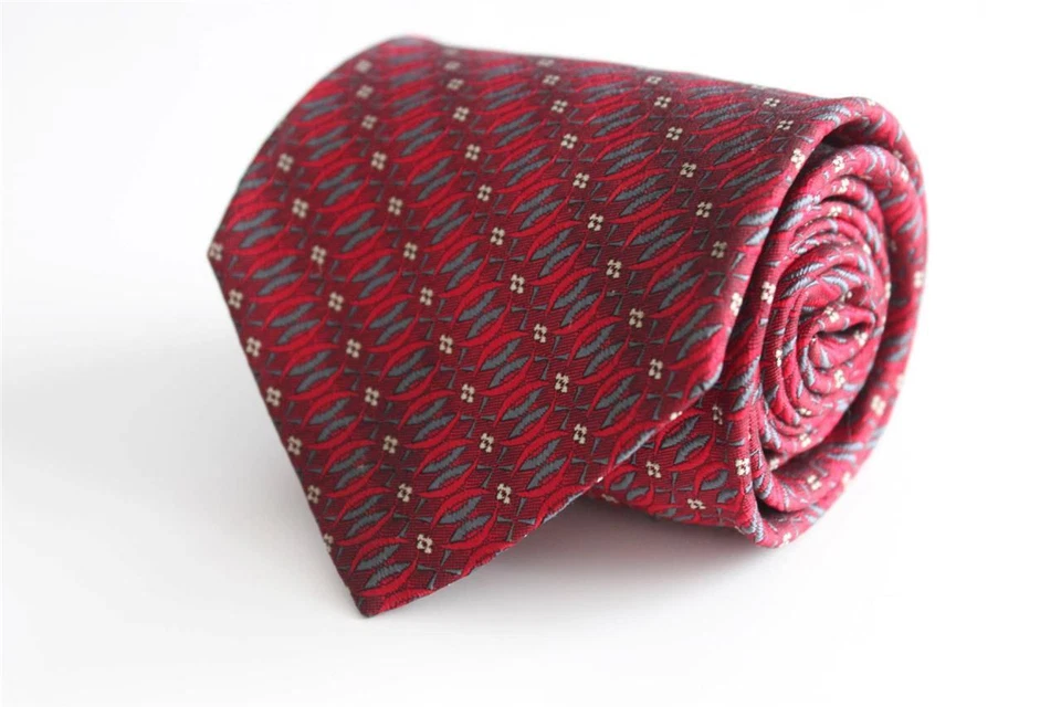 Corbata de seda Robert Talbot mejor de su clase. Rojo con rojo y gay y mini marrón floral Foto 1 de 1