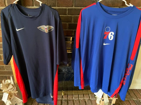 Philadelphia 76ers & New Orleans Pelicans NBA Nike Dri-Fit Men's Shooting Shirts Cover
