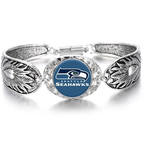 New Style Seattle Seahawks Women's Sterling Silver Bracelet Football Gift D3 Cover