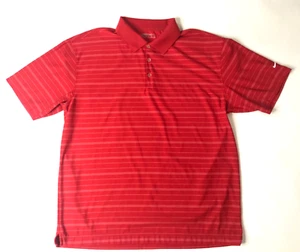 Nike Golf Dri-Fit Golf Polo Shirt Mens Size XLShort Sleeve Red Striped #127 - Picture 1 of 7