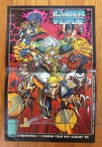 Cyber Force Marc Silvestri Signed #1 Early Image Comics Promo Poster 11x17 1993 - Picture 1 of 1