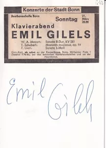 Emil Gilels - Pianist - Briefkarte aus den 70ern - original signiert - Bild 1 von 1