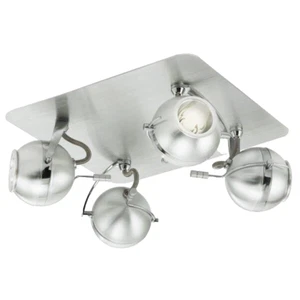 Lampadario a parete 4 faretti 40 W plafoniera luci interno Eglo Sevo cromato - Foto 1 di 11