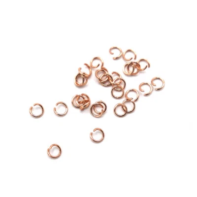 Anéis de salto de aço inoxidável ouro rosa 4 mm x 0,6 mm - calibre 22 aberto - 25 anéis - SS100 - Imagem 1 de 2
