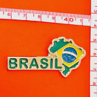 BRAZIL /   METAL  MAP / HAND MADE FRIDGE  MAGNET.