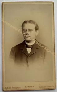 orig. CDV Foto Fotografie Bild alt Herr Mann Mode um 1889 Noack Berlin - Bild 1 von 2