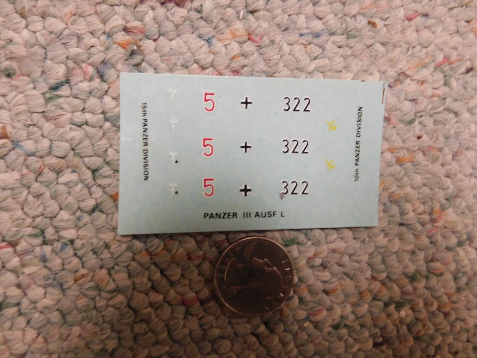 Matchbox decals 1/76 Panzer III Ausf L S3 - Image 1 of 1