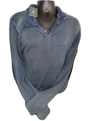 Robert Talbott Blue NWT Pullover 1/4 Button Long Sleeve Men's 100% Cotton Medium - Image 1 of 4
