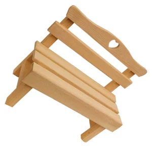 Small Wooden Chair Doll House Living Room Furniture Fairy Garden Bench - Picture 1 of 12