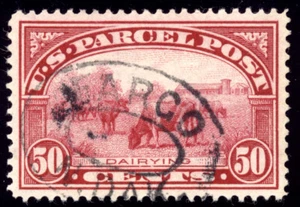 US Q10 50c Parcel Post 1913 Dairying PSAG grade 95 used - Picture 1 of 3