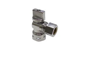1/4 Turn Angle Stop Valve 1/2" OD Compression X 1/2" FIP - 20 Pack - Picture 1 of 2