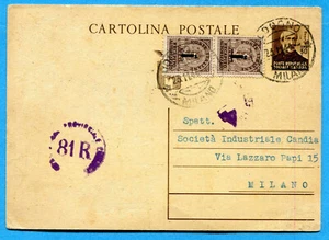 c.30 (C111) MAZZINI con aggiunti REC.AUTORIZZATO di REGNO c.10 soprast.(294960) - Imagen 1 de 2