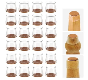 24 Pack Upgraded Ruby Slider Chair Leg Protector Hardwood Floors Fits All Shape - Picture 1 of 7