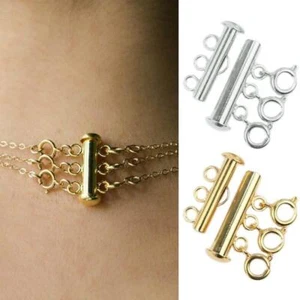 Collier multi-rangs démêlant, fermoir à plusieurs niveaux, espaceur BES H P O7Y1 - Picture 1 of 12