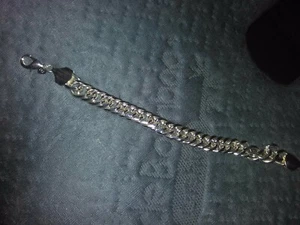 heavy link silver tone style bracelet - Picture 1 of 2