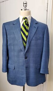 $4695 Brioni Cashmere Wool Silk Glen plaid Jacket Blazer US44R Handmade Italy