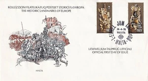 MALTA 1978 FIRST DAY COVER, GRAND MASTER NICOLA COTONER MONUMENT EUROPA ART - Picture 1 of 1